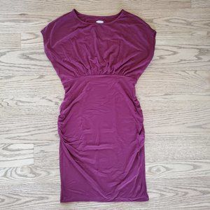 Old Navy Burgandy/Dark Red Maternity Fitted Stretchy Soft Comfy Dress XS EUC